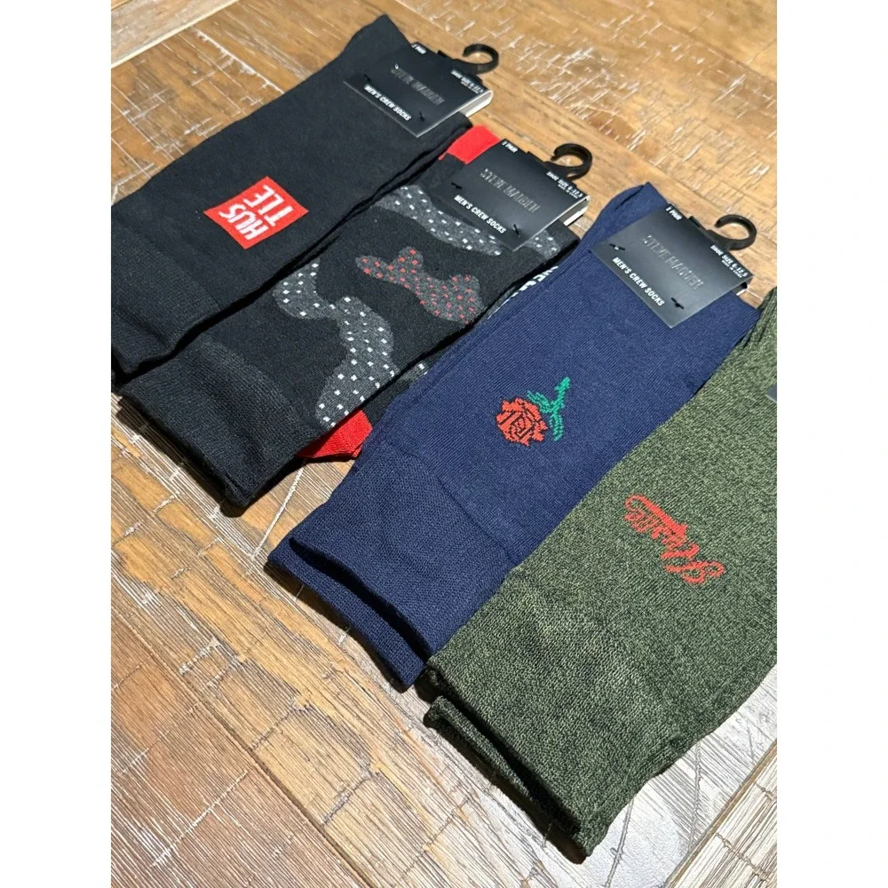 NWT Lot Steve Madden Mens Crew Socks Hustle Rose Camo 6-12.5‎ Athletic Multipack